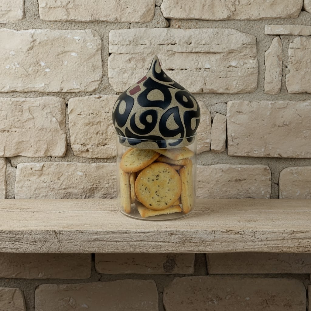 designed as a lid for a glass container.
